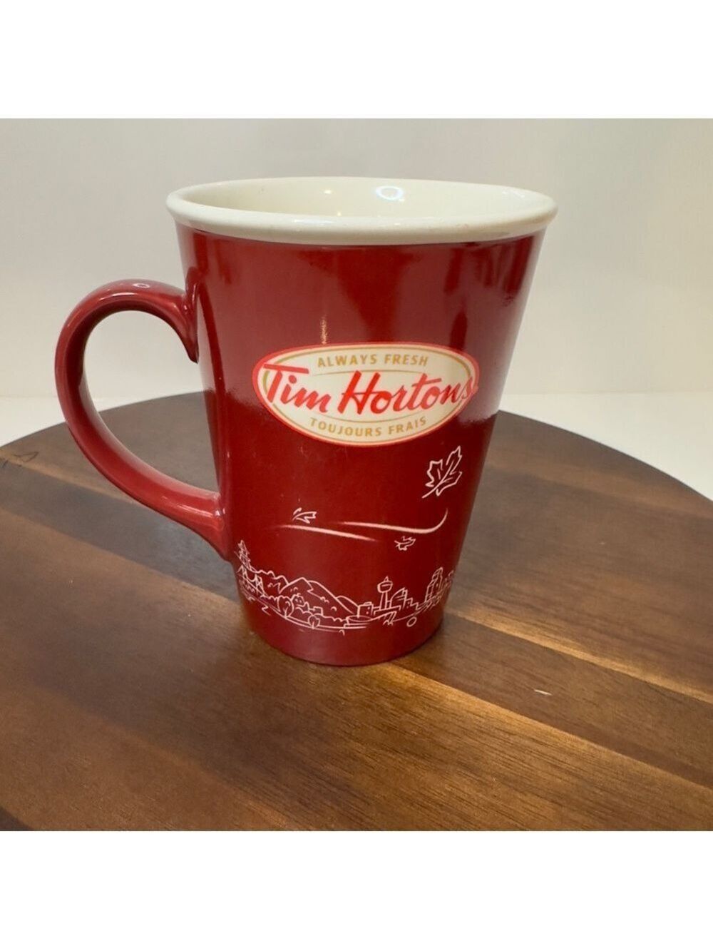 Tim Hortons 2010 Fall Winter Limited Edition Red Scenic Village Mug 16 oz